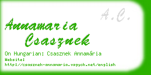 annamaria csasznek business card